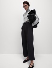 Marks & Spencer Womens Barrel Trousers in Black - M&S