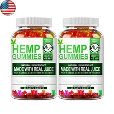2Pack Hemp-Oil Gummies Rich in Vitamin-Vegan - Pain, Sleep, Calm Anxiety Stress