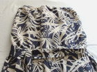 ANN TAYLOR LOFT  Blue & Ivory Strapless 100% LINEN Full Length JUMPSUIT  Sz 8 — photo 3