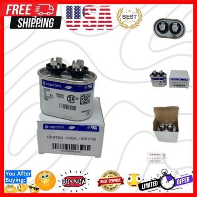C305L / 27L570 GE Capacitor Oval 5 uf MFD 370 Volt 97F5705 Replaces Old Z97F5...
