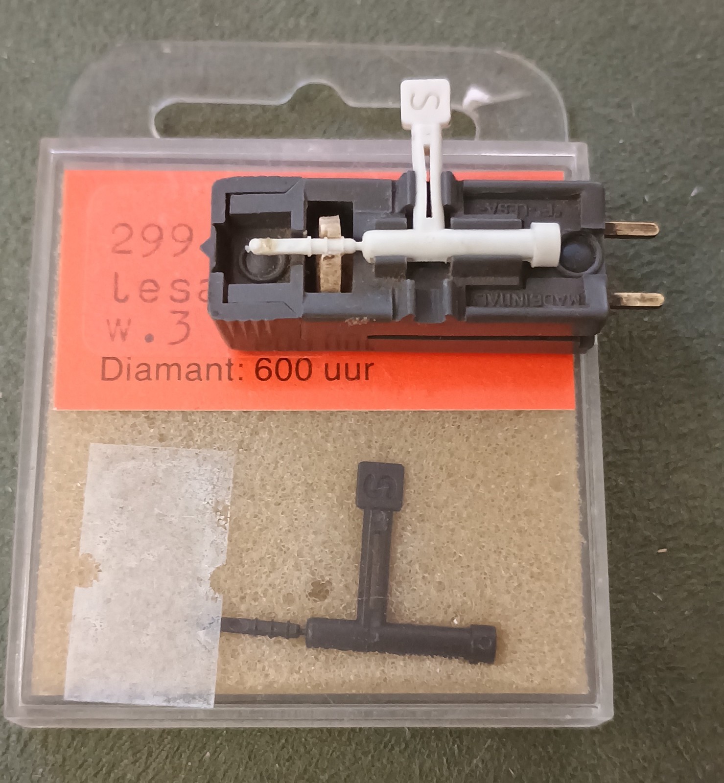Testina Lesa tipo "F" con puntina originale e una di ricambio, replica Micromel