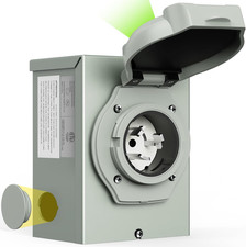 50 Amp Generator Power Inlet Box, NEMA SS2-50P for 3 Prong Generator Cord, 125/2