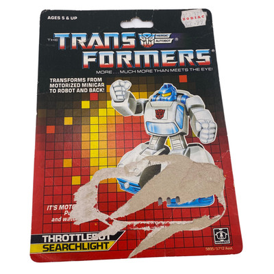Transformers G1 Searchlight Throttlebot Cardback mit Tech Spec