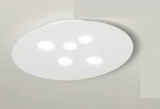 Luna plafoniera LED ovale moderno tortora
