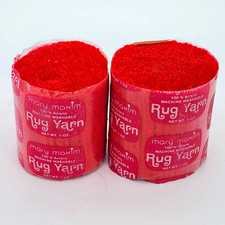 2 x Mary Maxim Pre-Cut Latch Hook Rug Yarn 1 oz. Vintage 30 Red Acrylic