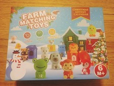 NEW Box Christmas Advent Calendar Farm Matching Toys Finger Puppets Educational