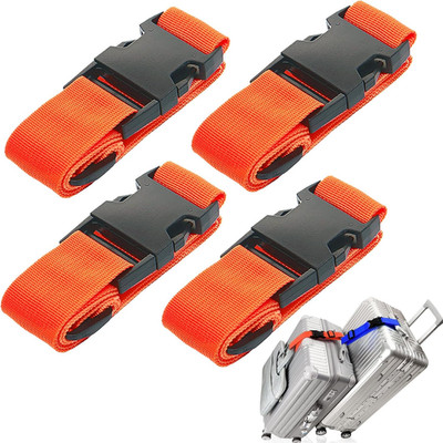 4Pack Luggage Straps Add Bag Luggage Straps to Connect Two Suitcases, Adjustable
