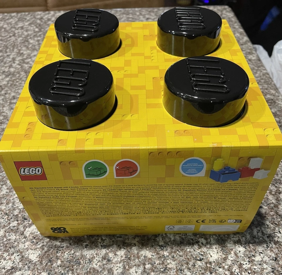 LEGO Brick Drawer 4 Knob Black Block Storage New In Box Kid's Toy - Image 2 of 3