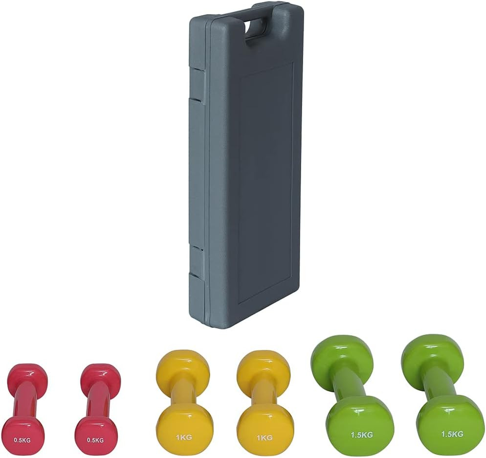 Set 6 Manubri Da Palestra Con Valigetta (2X0.5Kg + 2X1Kg + 2X1.5Kg), Pesi Fitnes foto 2