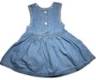 RARE Ouray Ford Motor Company Kids Denim Chambray Dress w/Embroidered Logo 6-12m — photo 2