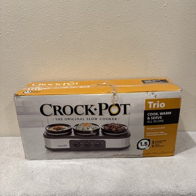 Crock-Pot Trio SCLBC300-BS 3 x 1.5-Qrt Buffet Slow Cooker Cook Warm Serve