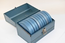 Vintage 11 "unreviewed" 8mm S t a g Themed Film Reel Collection Metal Cans Case