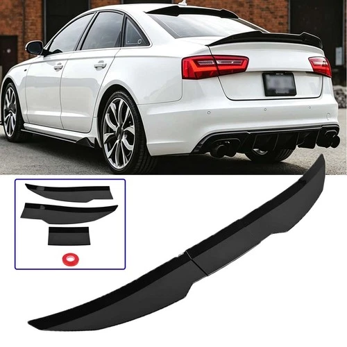 For Audi A6 S6 2012-2018 Gloss Black Style Rear Trunk Spoiler Lip Wing