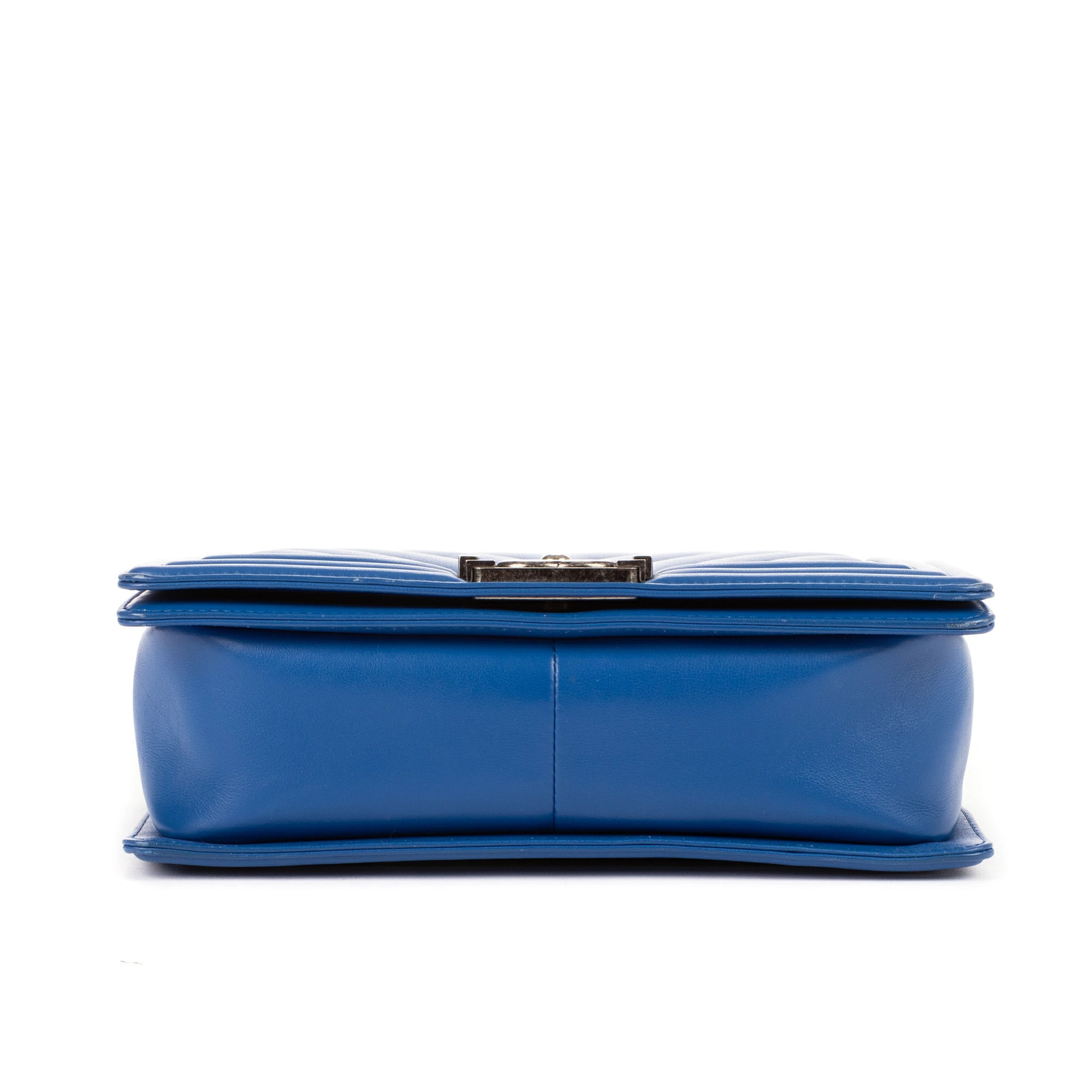 Chanel Boy Chevron Blue with Papers Unisex Bag #BCP053 image 6