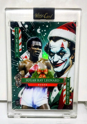 2025 Wild Card Jokers Wild Boxer Sugar Ray Leonard Green Holiday Joker True 1/1