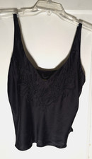 Victorias Secret Vintage 90s Silk Camisole Top Gold Label Lingerie Black M