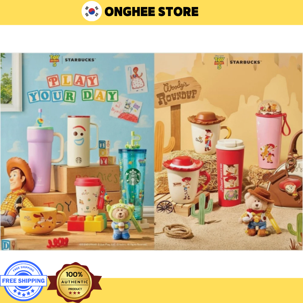 Starbucks Korea 2026 Toy Story 5 MD Buzz Woody Bearista Tumbler
