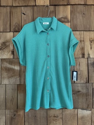 O'Reilly Boutique Bumin Apparel Women's Green Ribbed Top Small New With Tags
