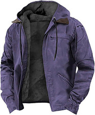 Mens Winter Casual Padded Jacket Hooded Warm Soft Comfort Coat Thick Jacket Tops