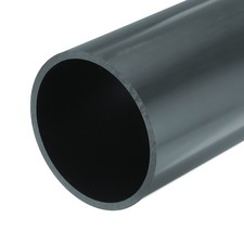 PVC Rigid Round Pipe 104mm ID 114mm OD 20cm/8" Length Dark Grey High Impact