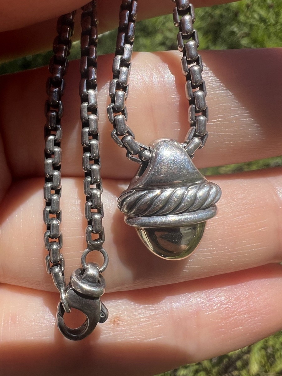 DAVID YURMAN シルバー 925 14金585刻印14号　天然石 David Yurman 585-D.Y.-925 Acorn Pendant / Necklace | eBay