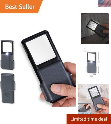 Portable MiniBrite 5X LED Magnifier with Protective Sleeve - Perfect for Reading