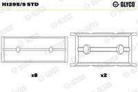 Glyco Kurbelwellenlager H1295/5 STD FüR Astra P10 Wagon X01 Combo M13 Opel A04