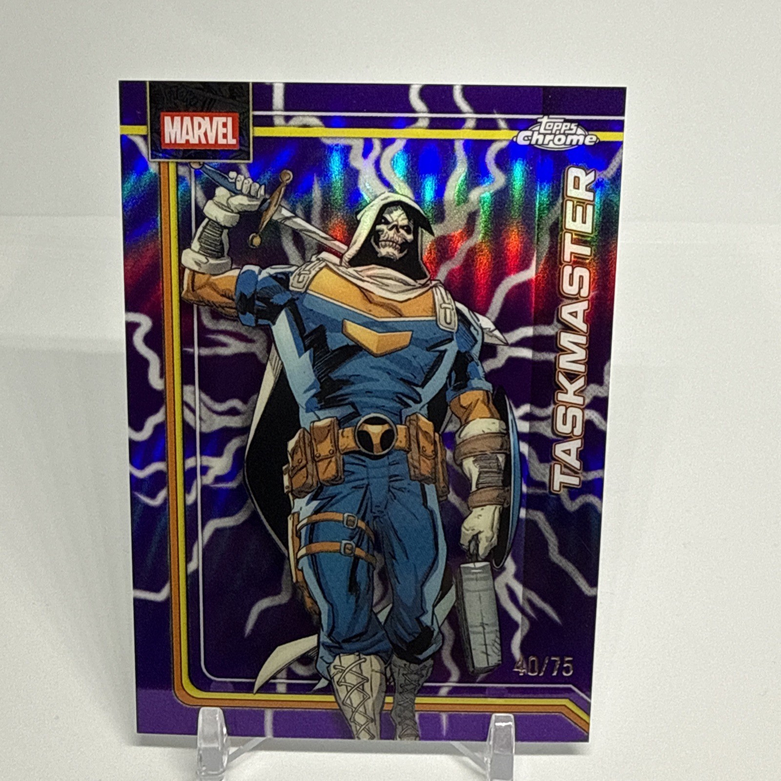 2026 Topps Chrome Marvel Comics #173 Taskmaster Storm's Purple Lightning /75
