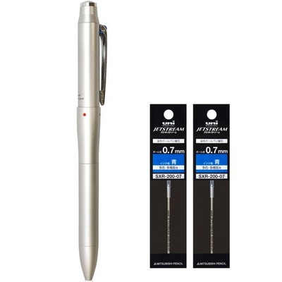 uniboll Jetstream Prime 3&1 Multistift silber 0,7 mm MSXE4500007 + 2 blaue Minen