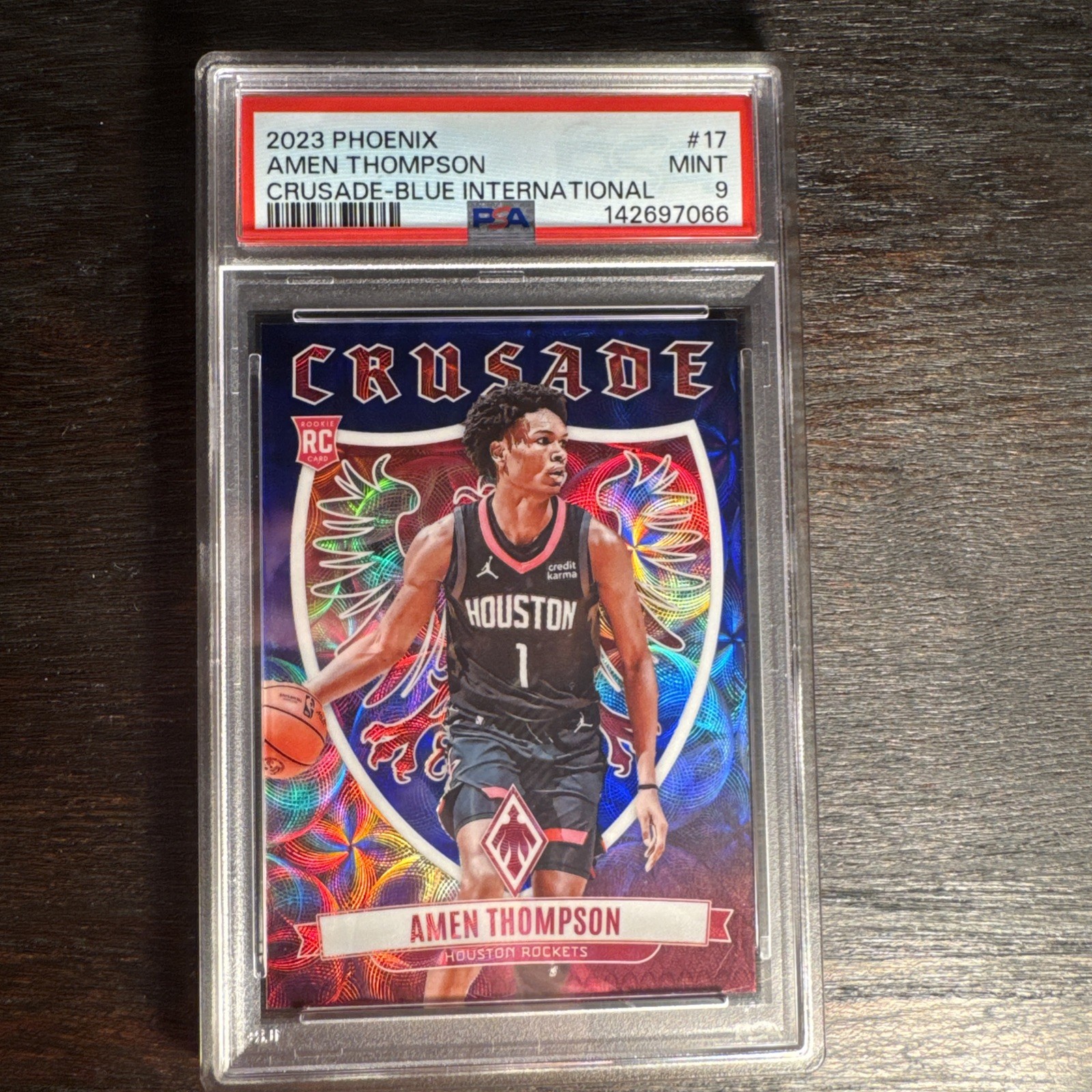 2023-24 Panini Phoenix - Crusade Amen Thompson #17 International Blue /35 (RC)