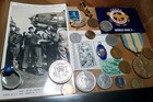 Junk Drawer  Vintage 1929 Lincoln  Sterling  Military Medal Post Card Coins  — photo 2