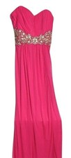 City Triangles Strapless Beaded Empire Waist Gown Cosmo Pink Size 13