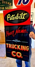 ORDER YOUR PERSONALIZED LG.19x36" PETERBILT SIGN Dealership KENWORTH Trucking CO