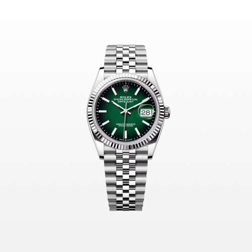 Unworn 2026 Rolex Datejust 36mm, Steel, Green Ombré, Jubilee, 126234-0059