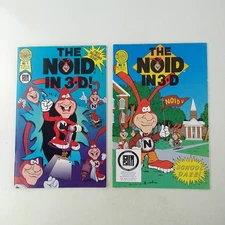The Noid In 3D #1 #2 Lot Rare Domino's Pizza Set (3-D #80) VF+ 1989 Blackthorne