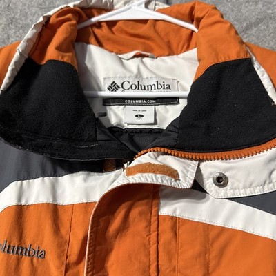 Vintage Columbia Men's L Orange Gray White Colorblock Ski Jacket