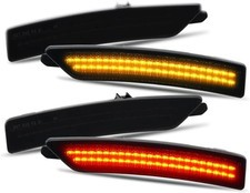 Front Amber Rear Red LED Side Marker Lights for 2024-2025 Ford Mustang