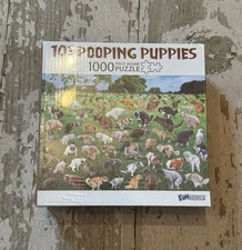 NEW 101 Pooping Puppies 1000 Piece Jigsaw Puzzle Gag Gift White Elephant