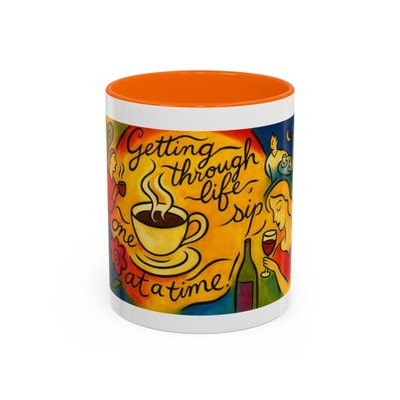 Global Village Coffeehouse Aesthetic, Coffee Lovers Mug, Vintage Retro GVCdesign