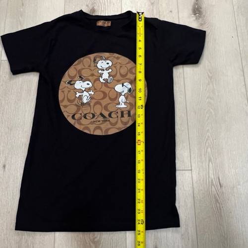 Coach Snoopy Peanuts Maglietta Nera Donna Taglia X Small - Foto 4 di 5