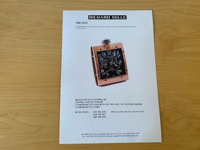 Richard Mille RM 020 RED GOLD Tourbillon Ordnerstecker