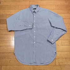 TURNBULL  ASSER Bespoke Mens Shirt 100 Cotton Blue White Stripe England