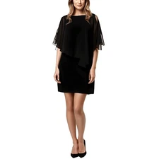 MSK Womens Black Chiffon Rhinestone Party Semi-Formal Dress M BHFO 8262