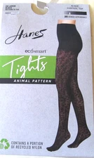 Hanes Animal Pattern Black Size 2X Large Control Top Tights Comfort Fit Ecosmart