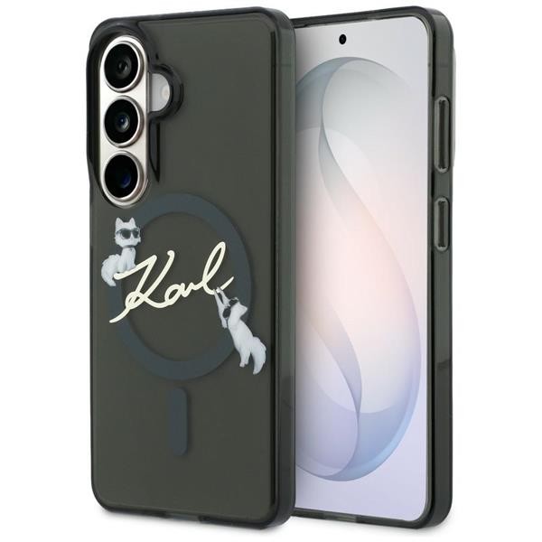 Case Karl Lagerfeld Galaxy S26 Transparent Black MagSafe Cat Logo