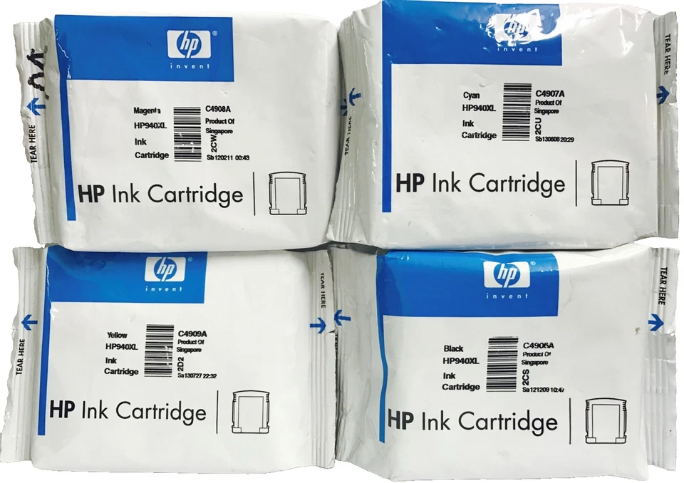 Nuevos cartuchos de tinta originales HP 940XL color negro 4PK Officejet Pro K5400 K550 Foto 2 de 2