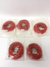 5x NEW STP 550Mhz CAT 6 Shielded Cable - 100 Foot Red STP 568B Wiring, RED