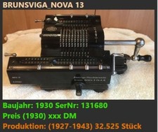 BRUNSVIGA NOVA 13 Rechenmaschine von 1930