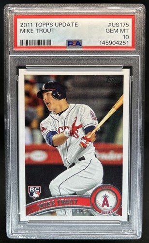 2011 Topps Update Mike Trout Rookie RC #US175 Angels PSA 10 GEM MINT