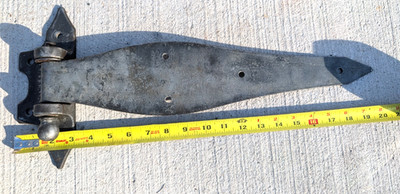 WI Barn Antique Primitive 20'' Extra Large Metal/Cast ''Pat. April 17, 1900'' Hinge